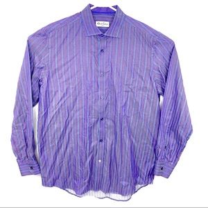Robert Graham Mens 43/17 Long Sleeve Striped Shirt